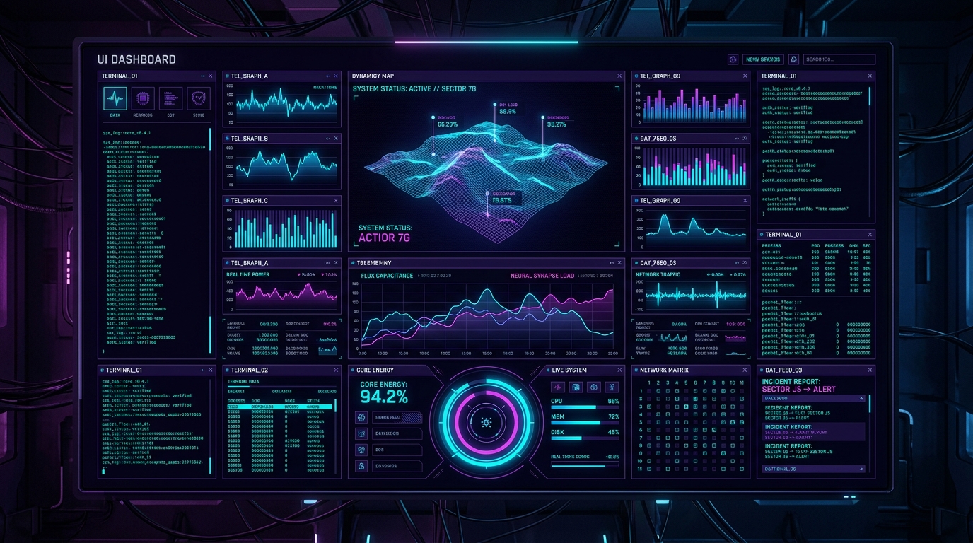 Cybernetic UI Dashboard Preview